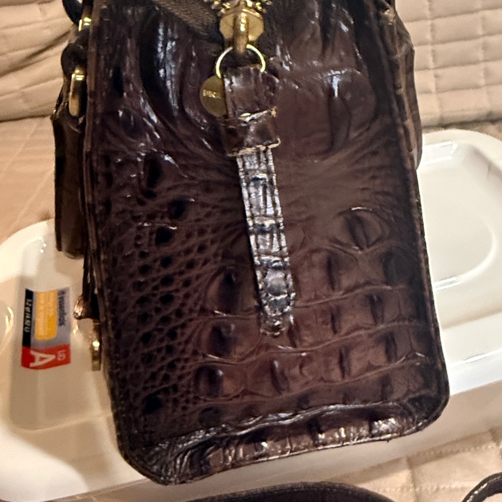 Brahmin Espresso Crocodile Embossed Handbag - Picture 11 of 17